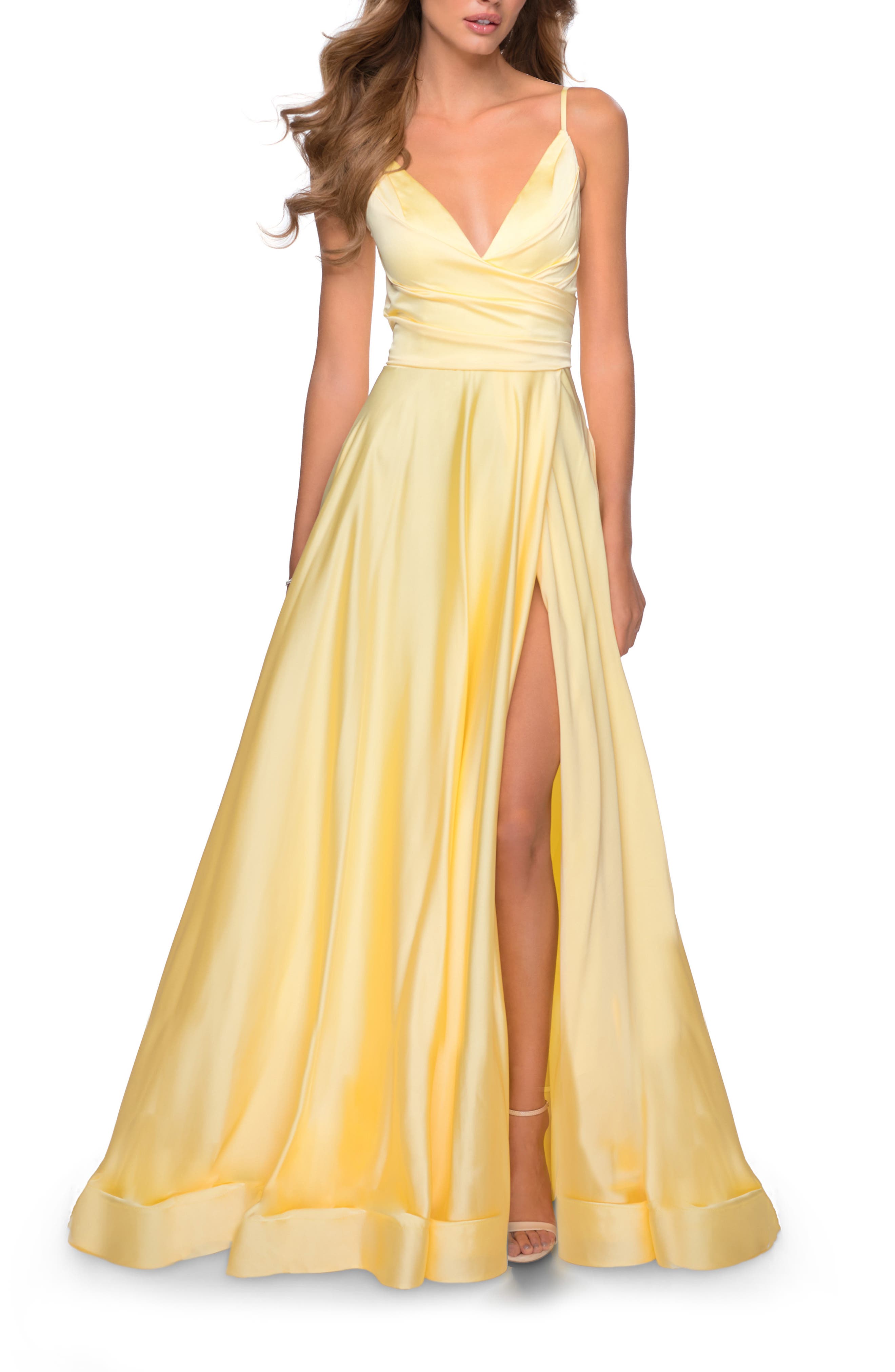 yellow evening dress